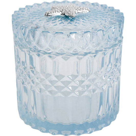 Trinket Jar Glass Sky Blue